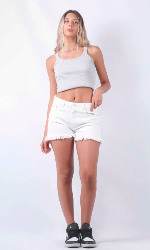 Short Ruedo Deflecado Blanco Tiro Medio - PRISMA WHITE