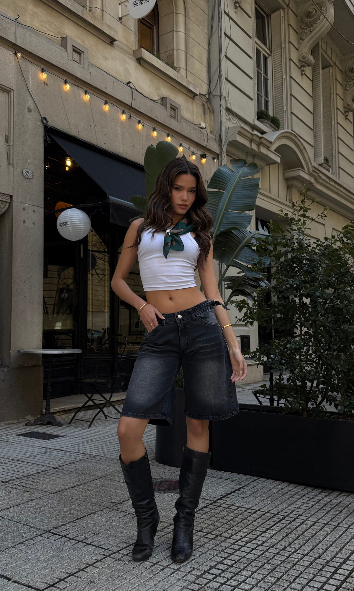 Bermuda Hebilla Gris Tiro Bajo - SENNA