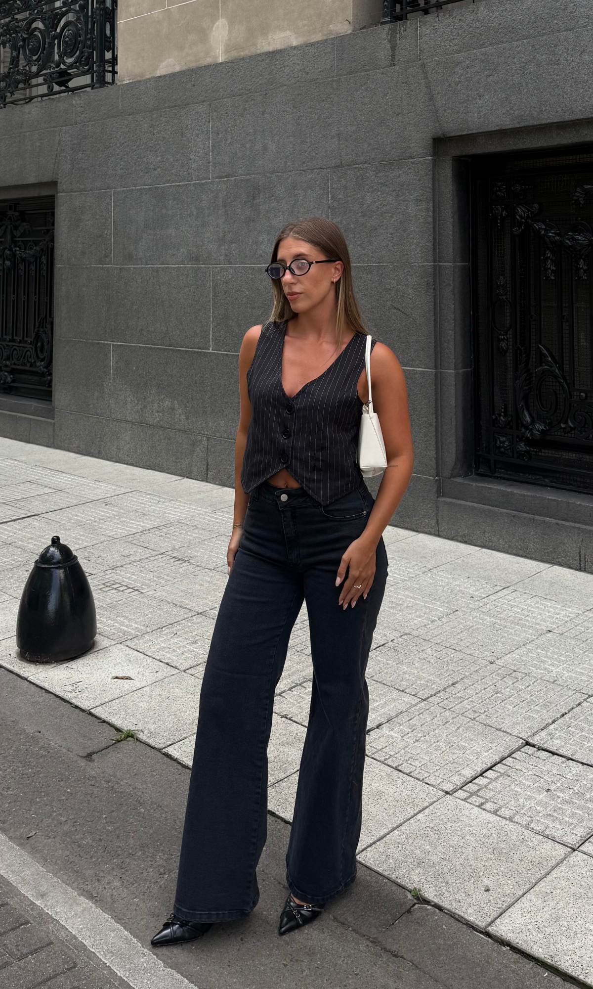 Wleg Elastizado Negro Gastado Tiro Medio - BLK