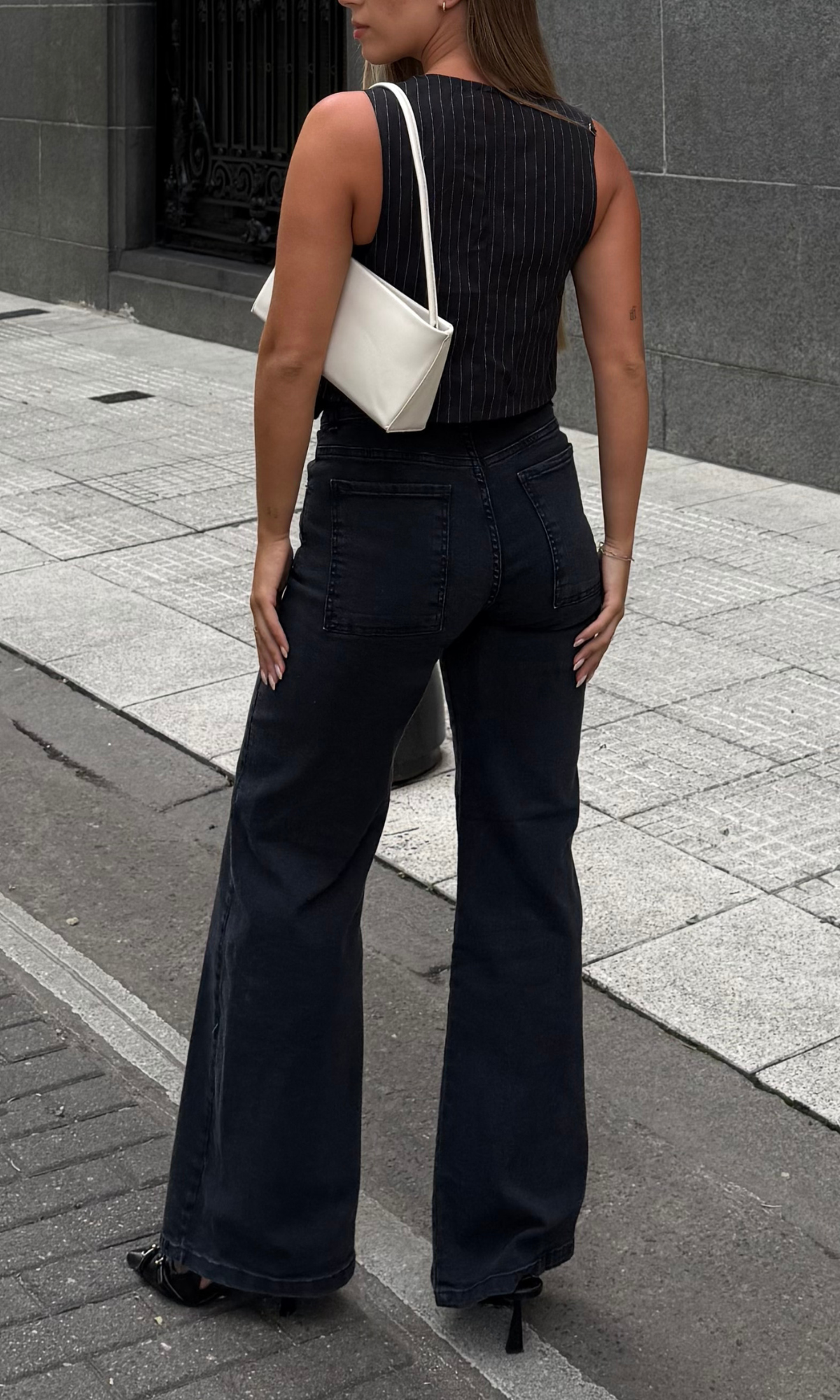 Wleg Elastizado Negro Gastado Tiro Medio - BLK - Image 3