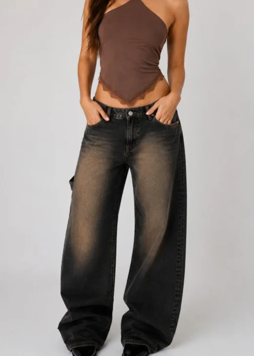 Baggy Oxido Hebillas Tiro Bajo - JUANA BLACK