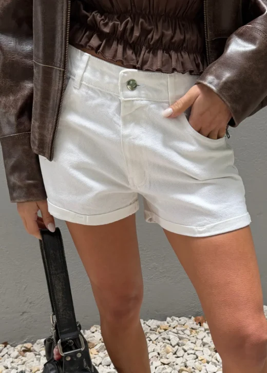 Short Dobladillo Blanco Tiro Bajo- RUTY
